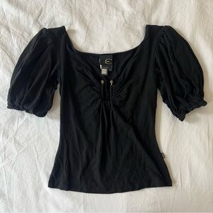 Just Cavalli Black Puff Sleeve Blouse
